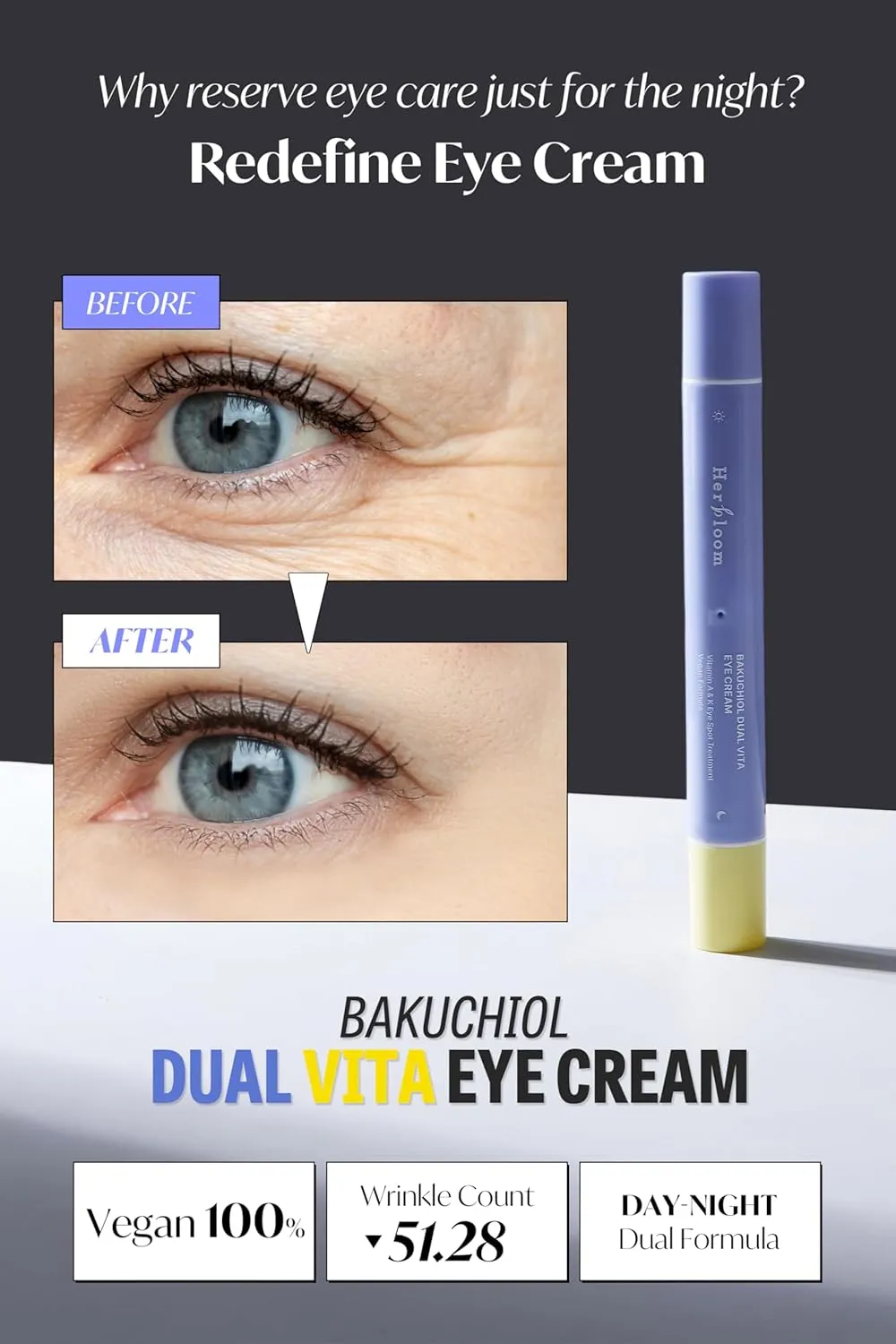 [ HERBLOOM ] Bakuchiol Dual Vita Eye Cream 0.53 fl.oz / 16ml