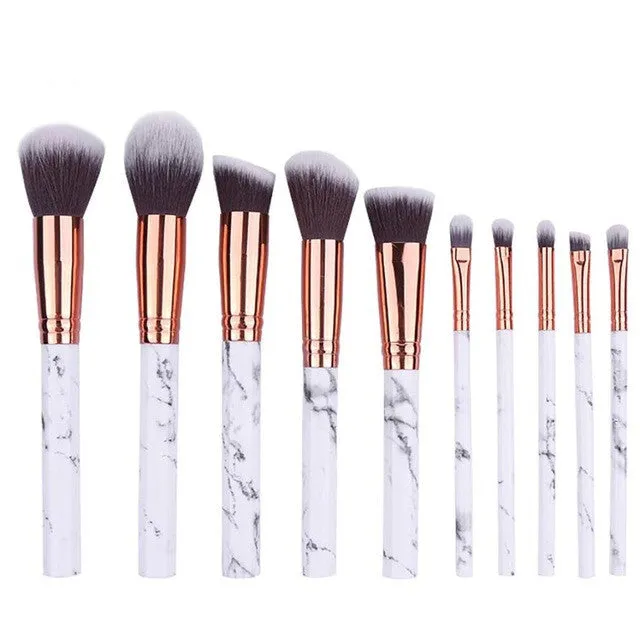 10pcs Marble Type Makeup Brush Set
