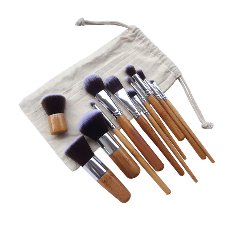 11PCS Professional Bamboo Makeup Brushes Set