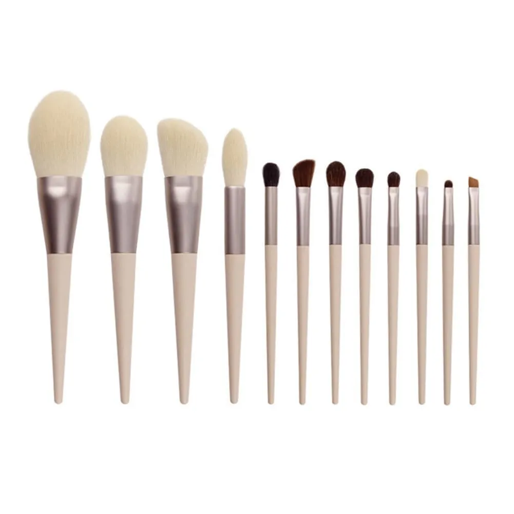 12 Pcs Morandi makeup brush set soft-bristled facial mask brush makeup brush contouring eye shadow loose powder blush concealer brush ? (Multicolor,one size)