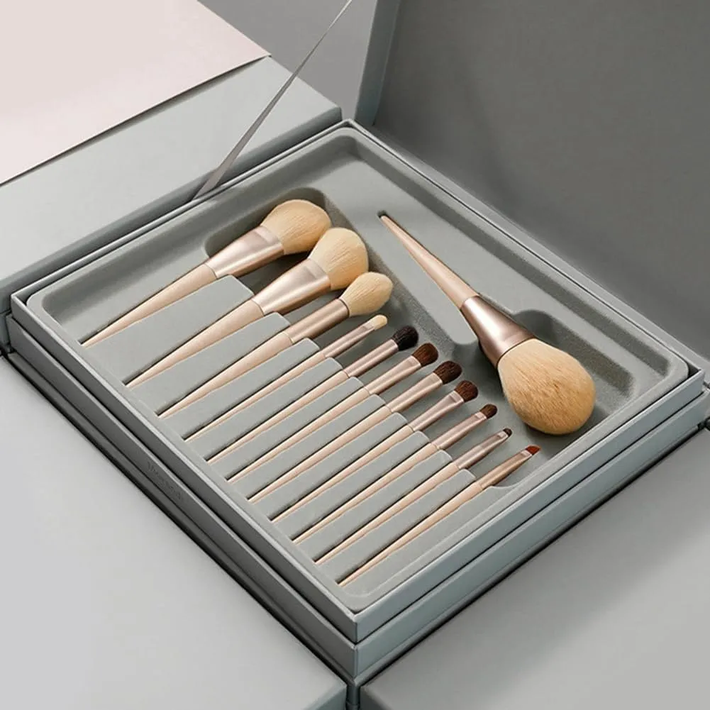 12 Pcs Morandi makeup brush set soft-bristled facial mask brush makeup brush contouring eye shadow loose powder blush concealer brush ? (Multicolor,one size)