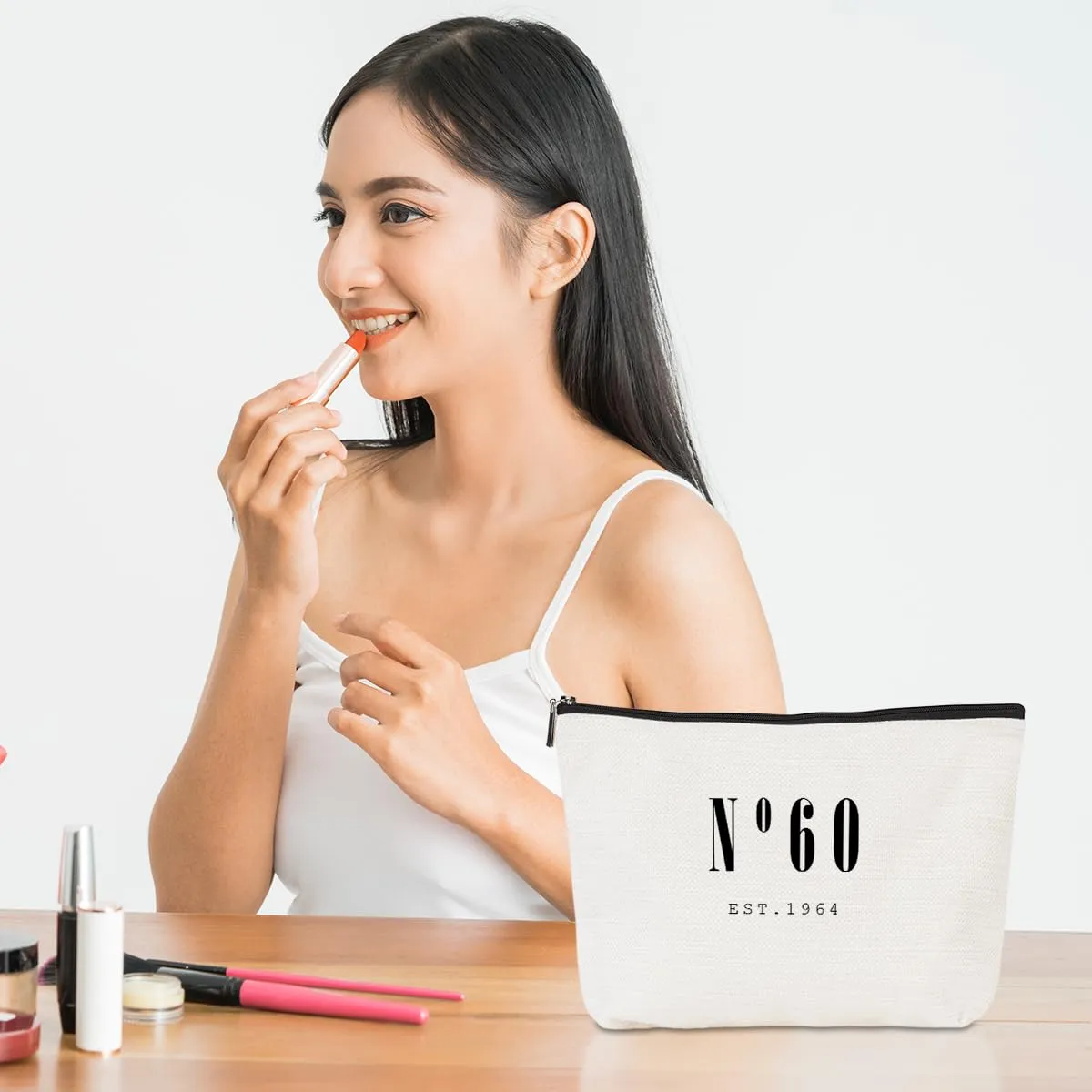 1964 60th Birthday Gifts for Women Makeup Bag Cool Gifts for 60 Year Old Woman Cosmetic Bag 60th Birthday Gifts Ideas for Female Her Friend Aunt Grandma Mom Retirement Birthday Travel Toiletry Bag
