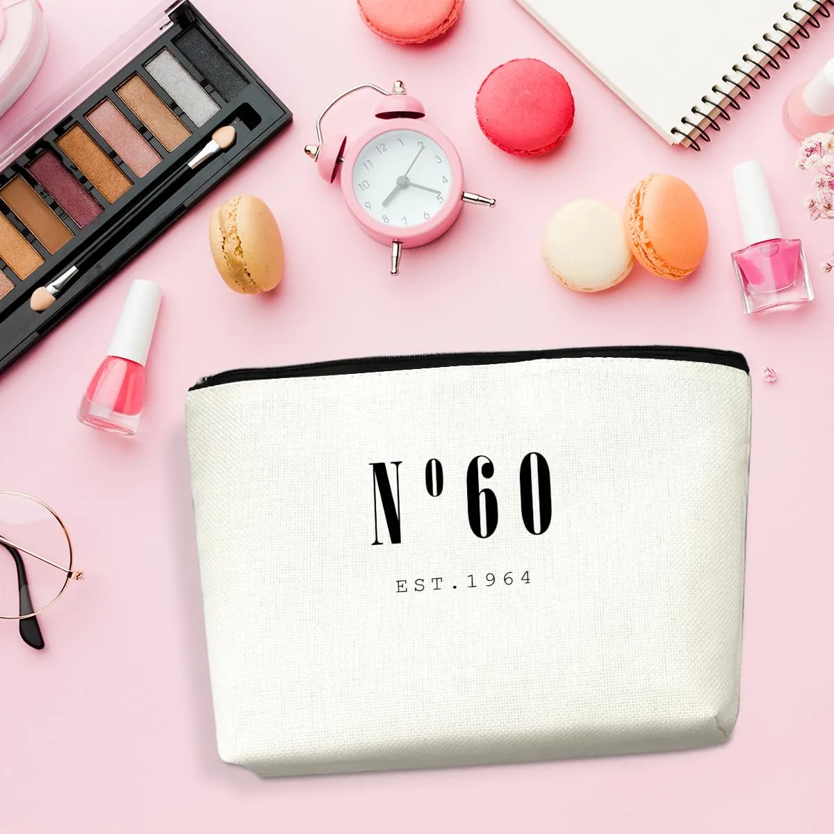 1964 60th Birthday Gifts for Women Makeup Bag Cool Gifts for 60 Year Old Woman Cosmetic Bag 60th Birthday Gifts Ideas for Female Her Friend Aunt Grandma Mom Retirement Birthday Travel Toiletry Bag