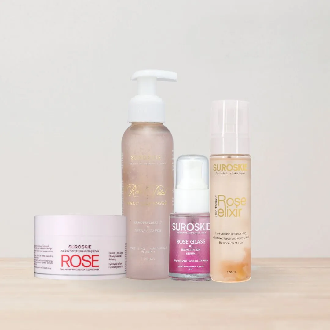 1.Rose Cleanser   2.Rose Elixir   3.Rose Glass Serum   4.Rose Sleeping Mask