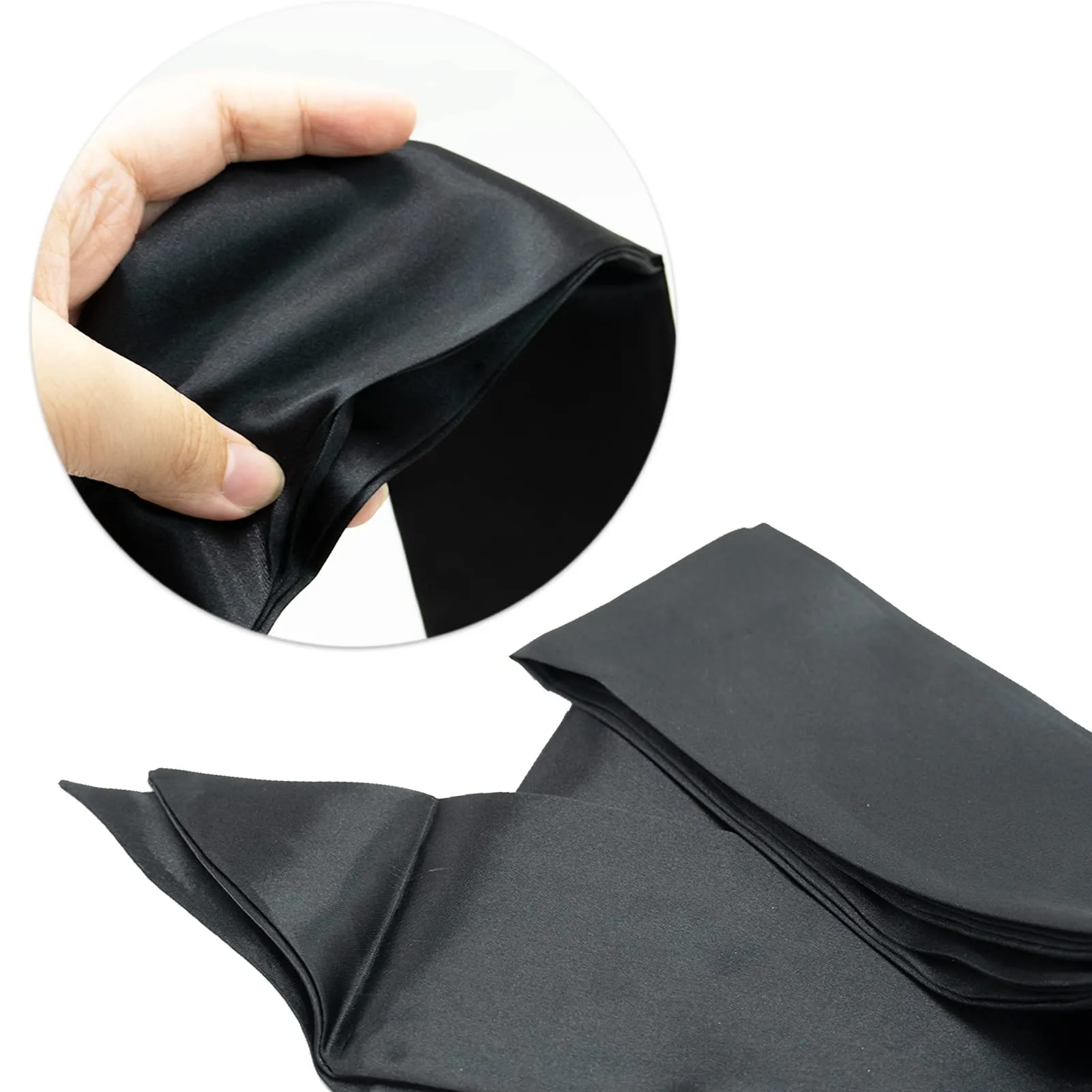 2 pcs Satin Blindfold, 157cm/62inch Soft Eye Mask Band Comfortable Satin Eye Covers Sleep Mask for Sleeping Games(Black)