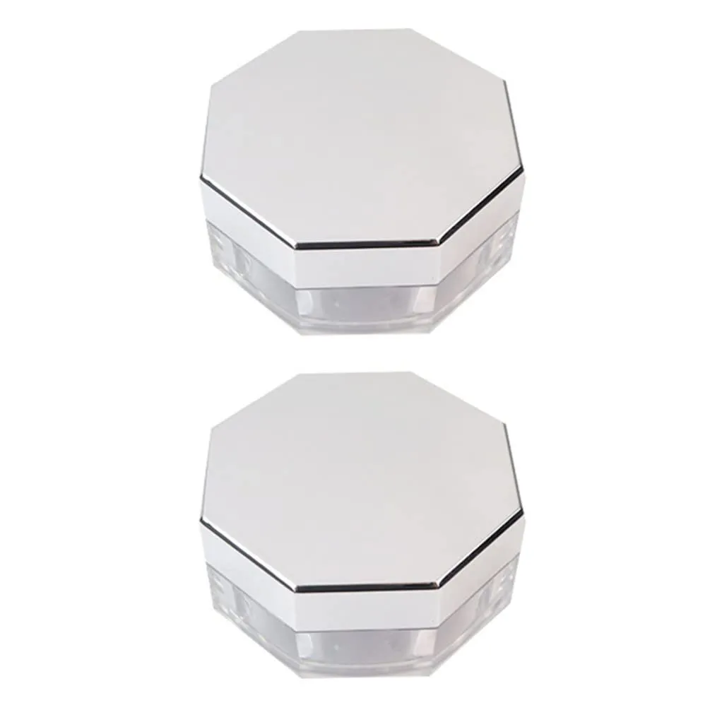 2 Sets Octagonal Loose Powder Box Makeup Powder Containers Cosmetic Storage Container Loose Powder Holder makeup powder puff Makeup Holder powder puff box pp child