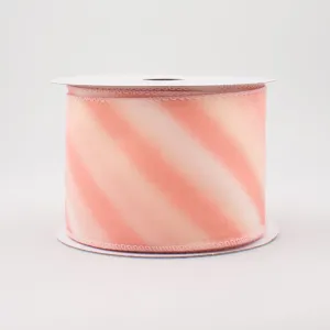 2.5" Diagonal Ombre Satin Ribbon: Blush Pink (10 Yards)