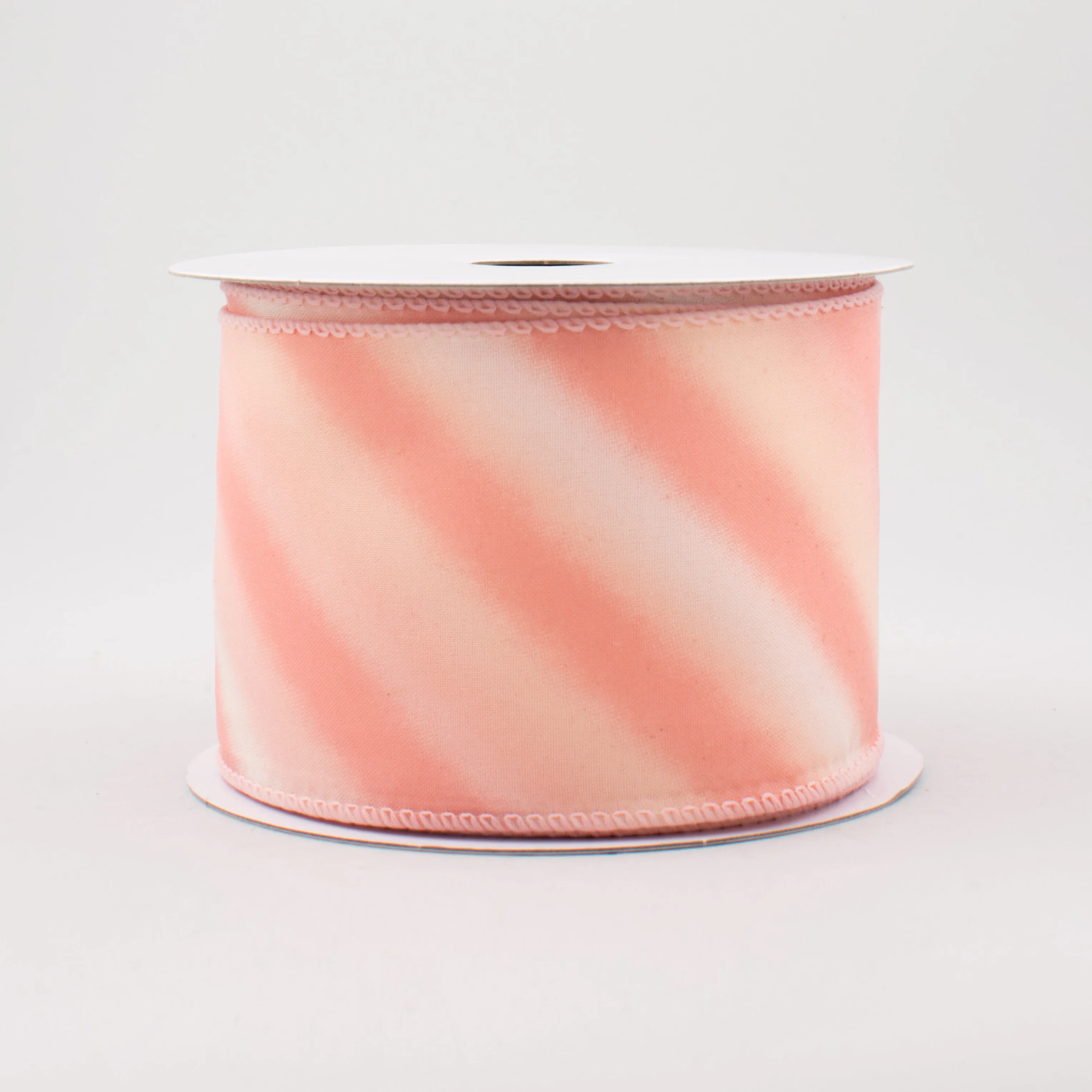 2.5" Diagonal Ombre Satin Ribbon: Blush Pink (10 Yards)