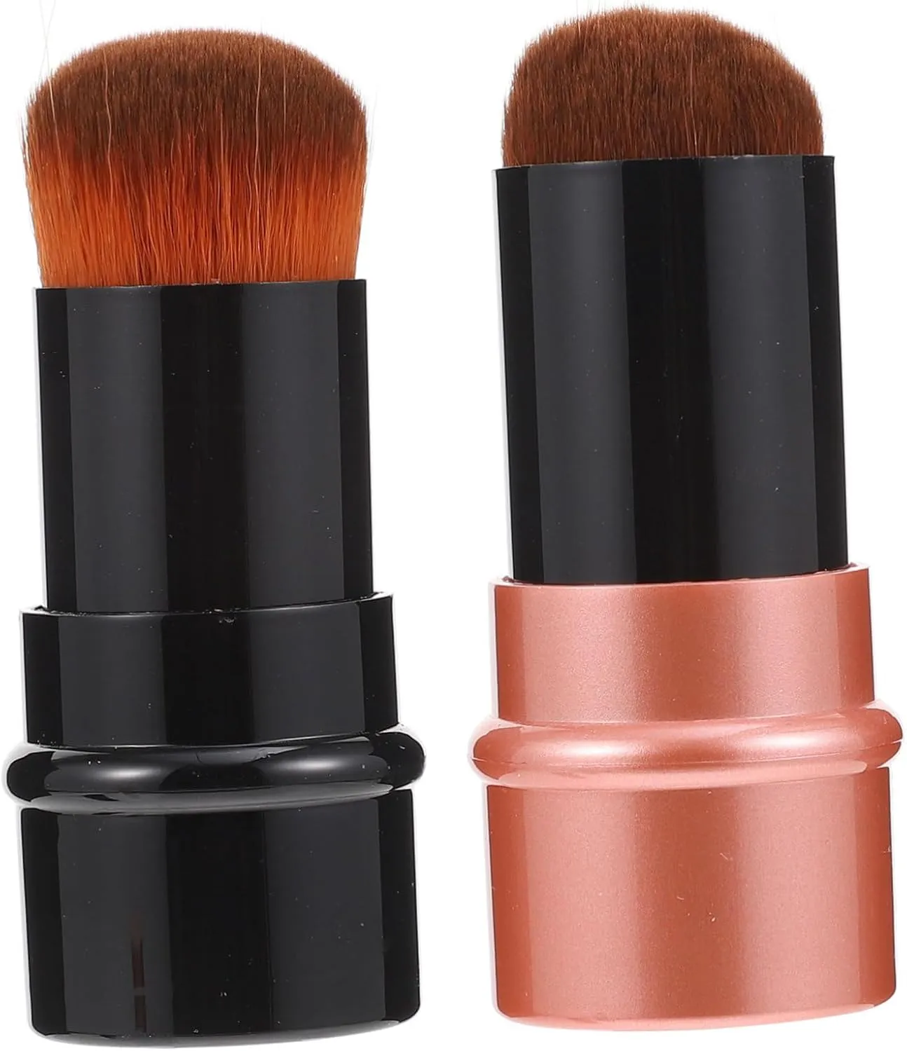 2pcs Retractable Makeup Brush Portable Cosmetic Brushes for Loose Powder Foundation Ergonomic Design for Easy Application Chic Travel-friendly Includes