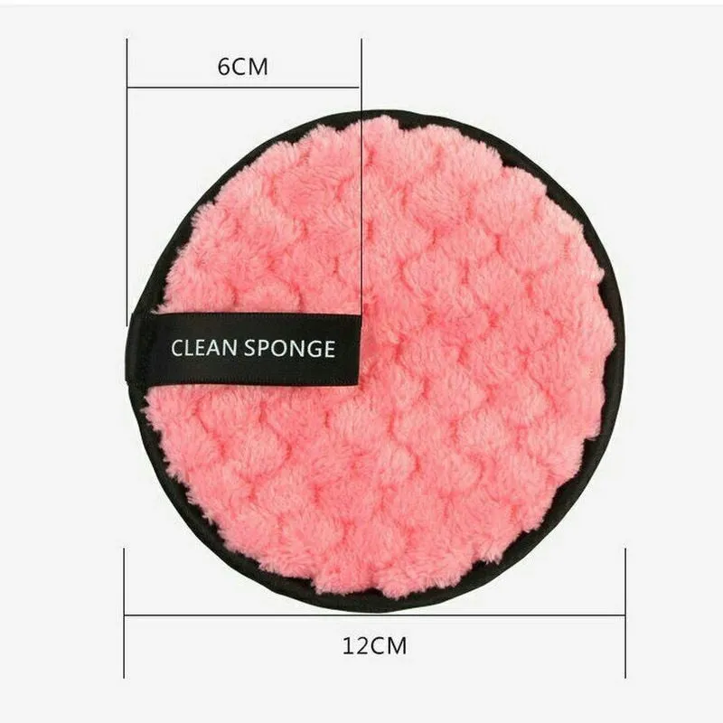 3 Pcs Fiber Makeup Remover Pad Reusable Face Clean Sponge Cloth Towel Cosmetic Puff