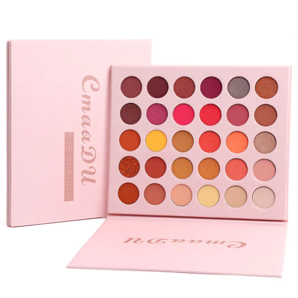 30 Colors Warm Eyeshadow Palette Matte Shimmer Makeup Palette Pearlescent Nude Earth Tone Waterproof Beauty Cosmetics High Pigment Eye Shadow (30 Colors 01)