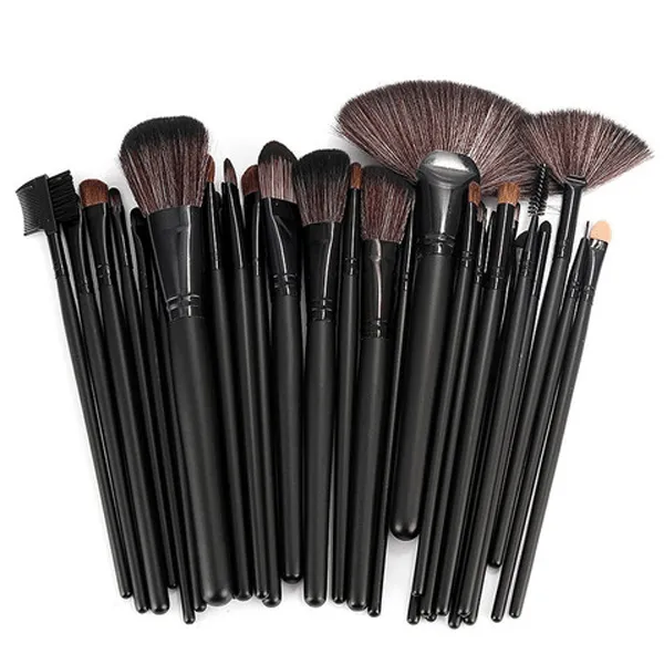 32 Piece Black Brush Set in Vegan Leather Case