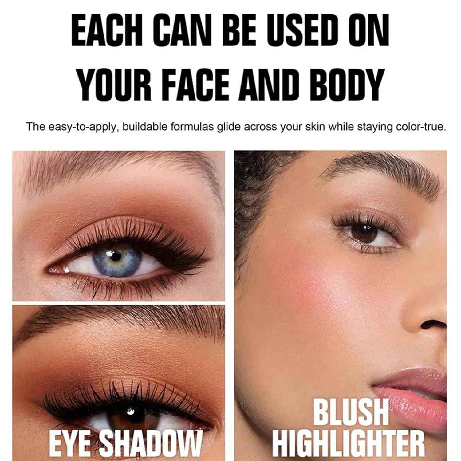 3D Blush Palette, Multi-Use Makeup Contour Pressed Powder Long-Lasting Pigment Cheekbones Contouring Blush Blendable Natural Shimmery Or Matte Finish, #03 Coffee