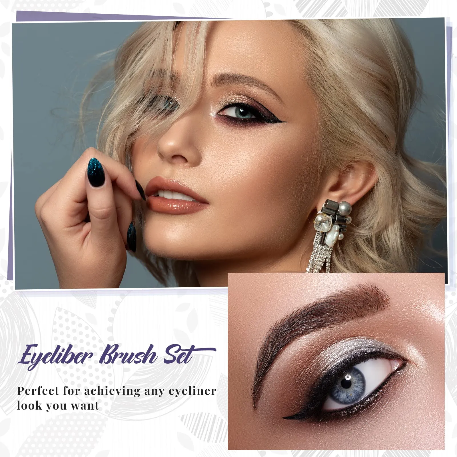 4 Pieces Eyeliner Brush Kit Fine Flat Eyebrow Brush Thin Bristle Angled Eyeliner Brush Tight Liner Brush Bent Eyeliner Makeup Brush for Applying Gel Cream Liquid Eye Liner