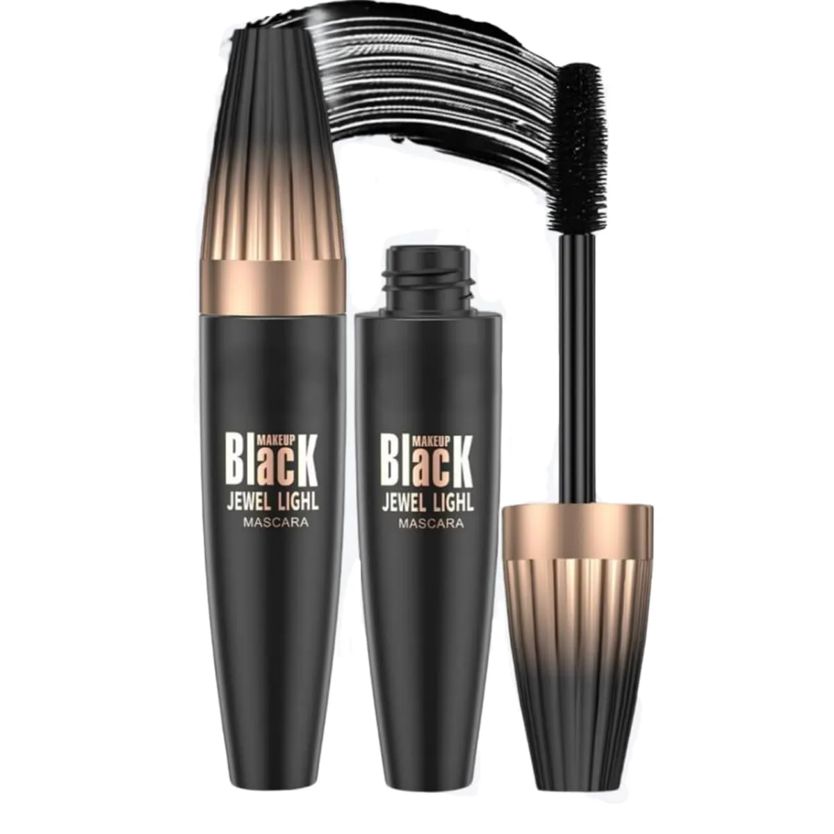 4D Silk Fiber Lash Mascara Black -5x Natural Volume & Length Liquid black Mascara with Fiber Extensions for Thickening, Waterproof & Smudge-proof Full and Soft Lashes (1)