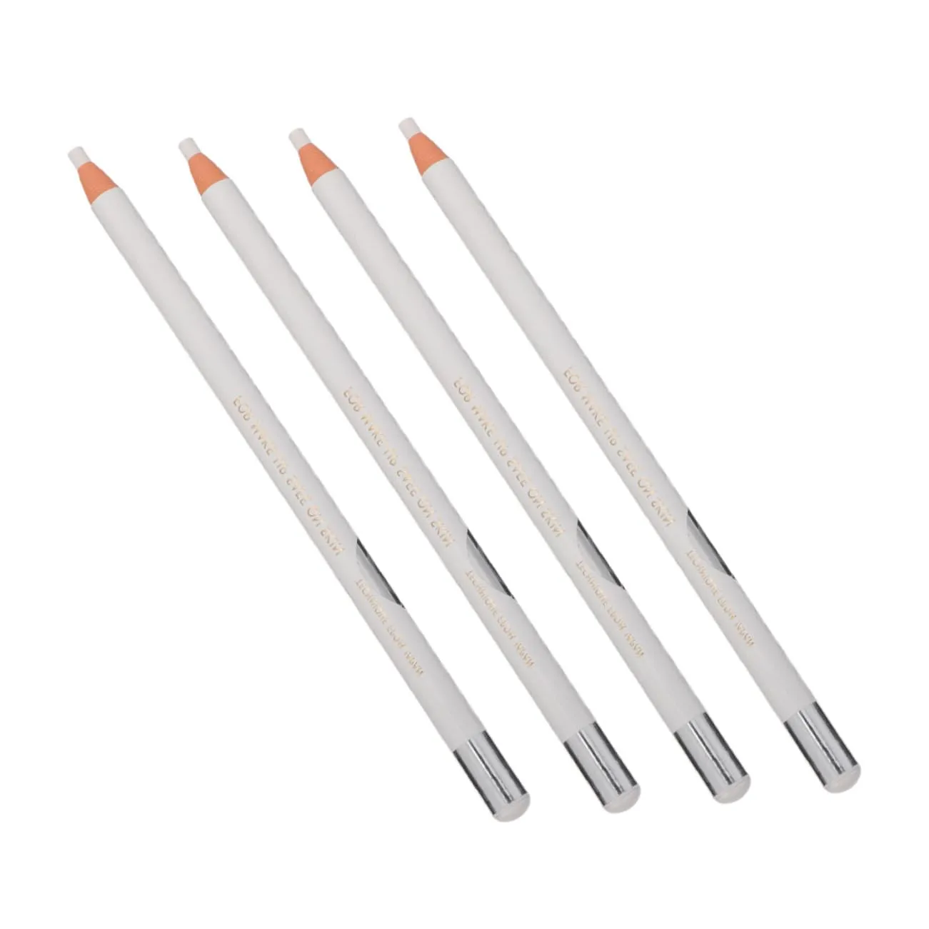 4pcs White Eyebrow Pencil Makeup Eye Line Pencil Female Makeup Eyeliner Smooth Lines Non-greasy Portable