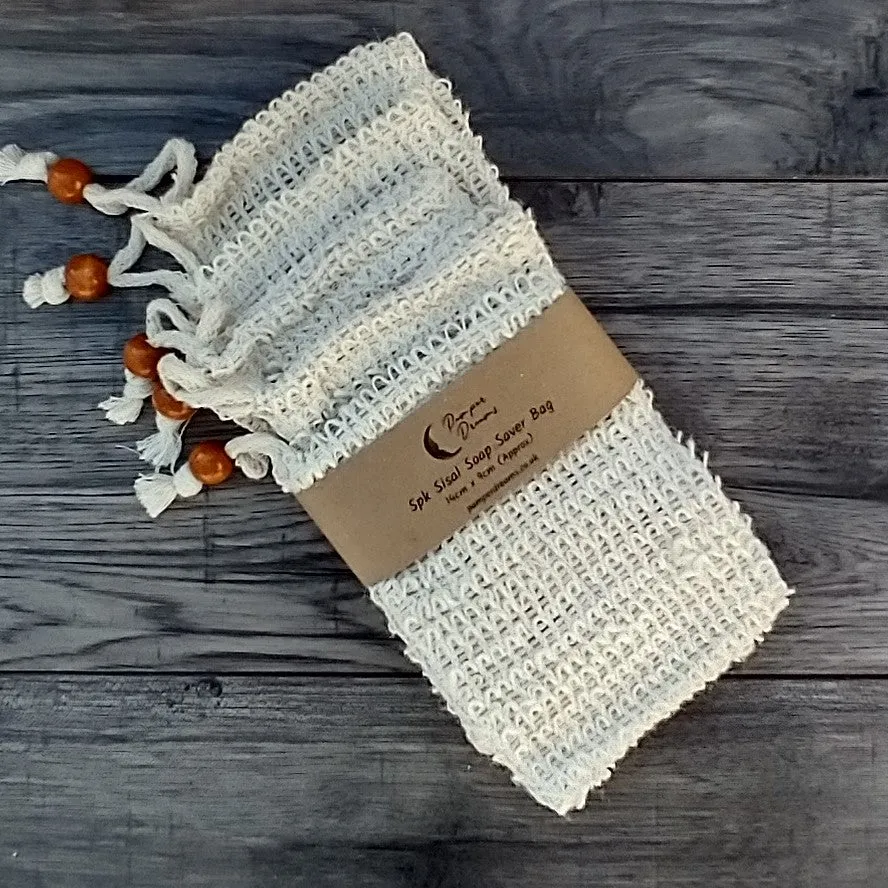 5 Pack 100% Natural Sisal Exfoliating Soap Saver Bag