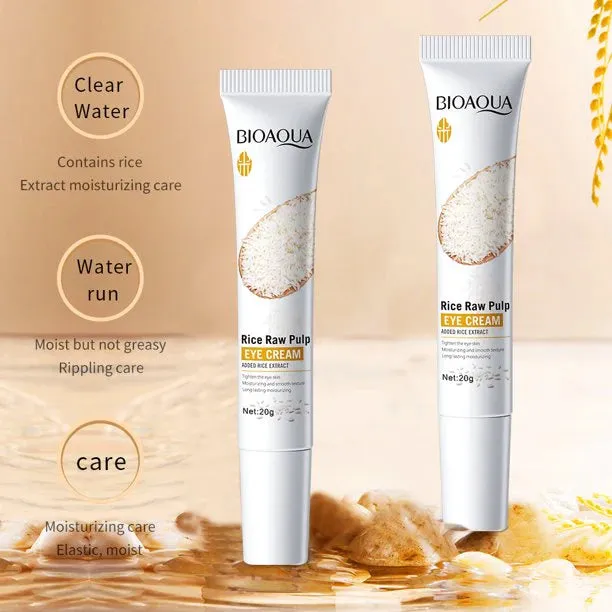 6pcs BIOAQUA Rice Raw Pulp Skin Care Sets Moisturizing Whitening Anti-aging Face Cream Serum Facial Cleanser Eye Cream Skin Care Set