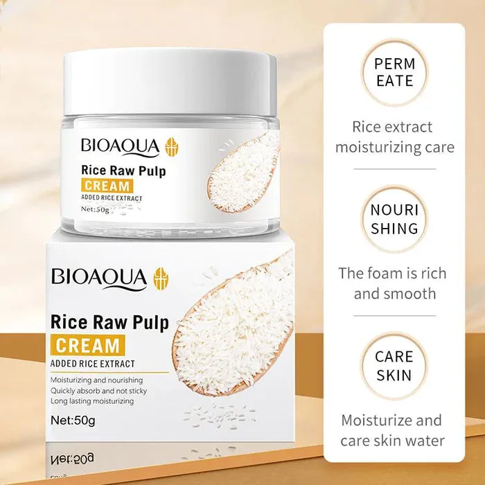 6pcs BIOAQUA Rice Raw Pulp Skin Care Sets Moisturizing Whitening Anti-aging Face Cream Serum Facial Cleanser Eye Cream Skin Care Set