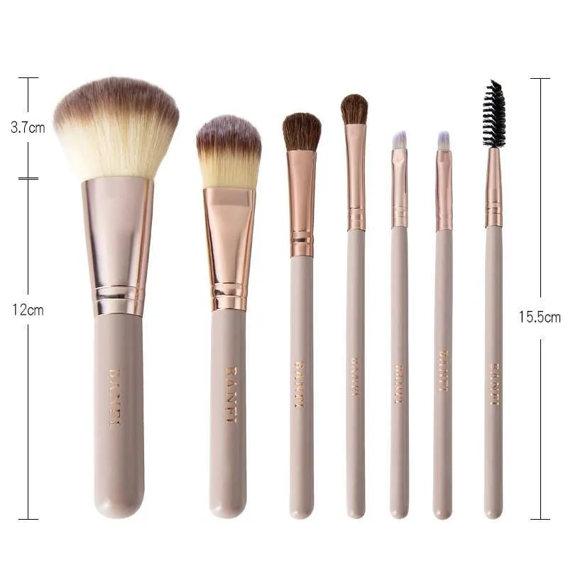 7 Pieces Pro Barrel Makeup Brush Kit