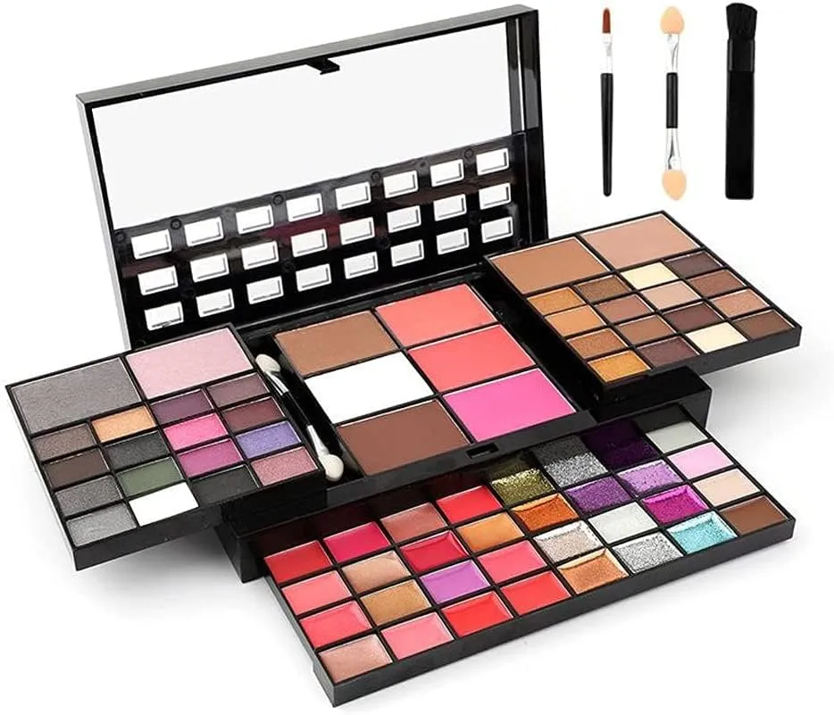 74 Colors Makeup Kit for Women: Full Kit All in One Makeup Kit including 36 Eyeshadow Makeup,16 Lip Gloss,12 Glitter Cream, 4 Concealer, 3 Blusher,1 Bronzer, 2 Highlight and Contour