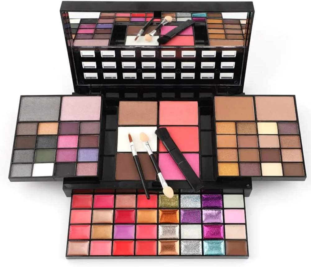 74 Colors Makeup Kit for Women: Full Kit All in One Makeup Kit including 36 Eyeshadow Makeup,16 Lip Gloss,12 Glitter Cream, 4 Concealer, 3 Blusher,1 Bronzer, 2 Highlight and Contour