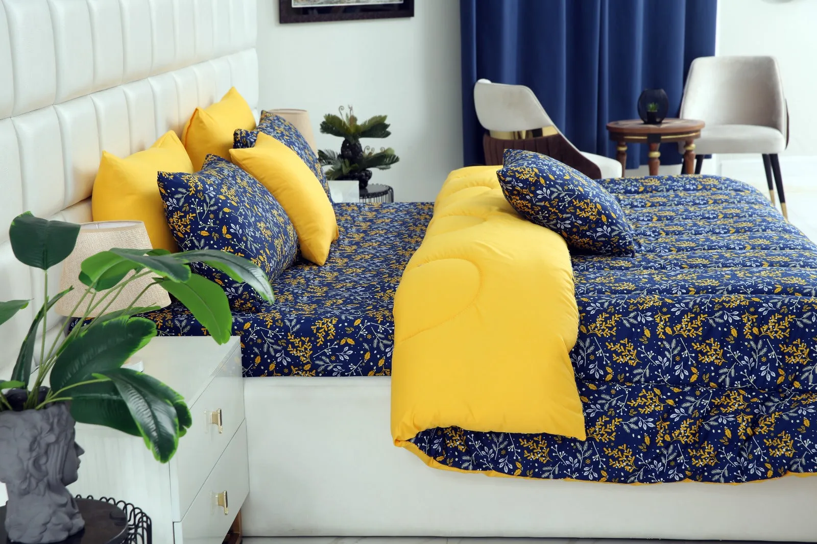 8 PCs Winter Comforter Set-Daffodil