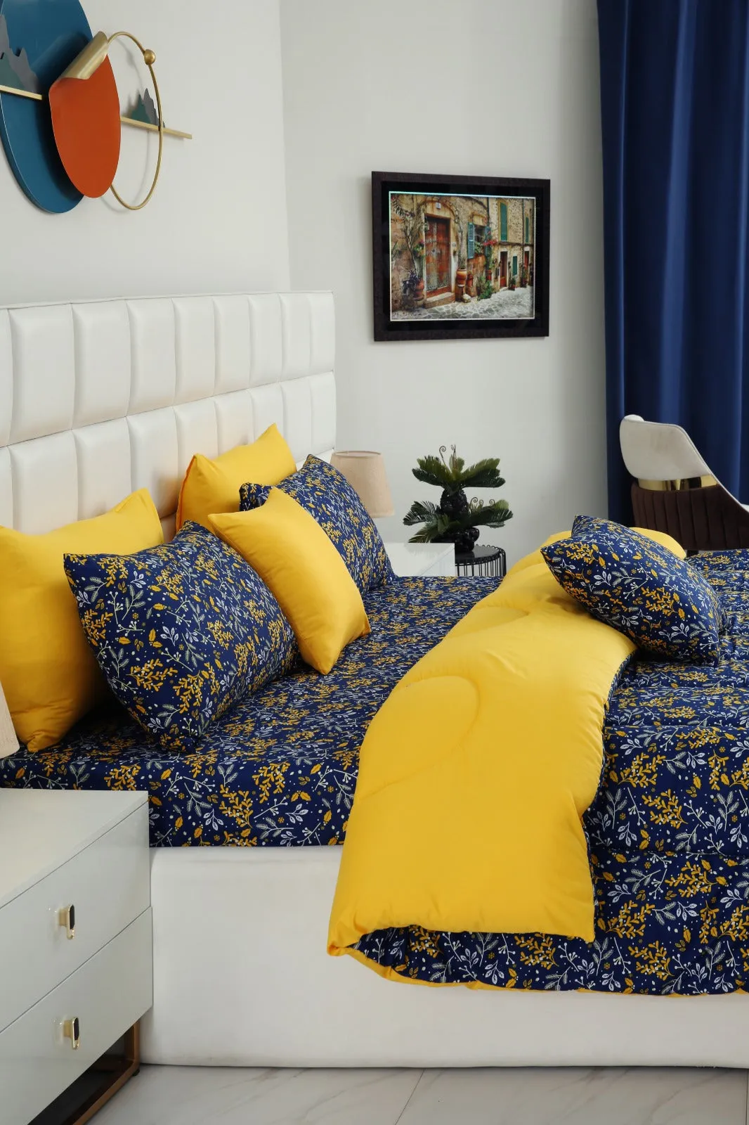 8 PCs Winter Comforter Set-Daffodil
