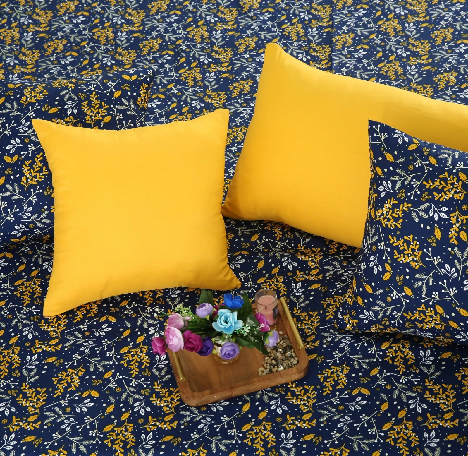 8 PCs Winter Comforter Set-Daffodil