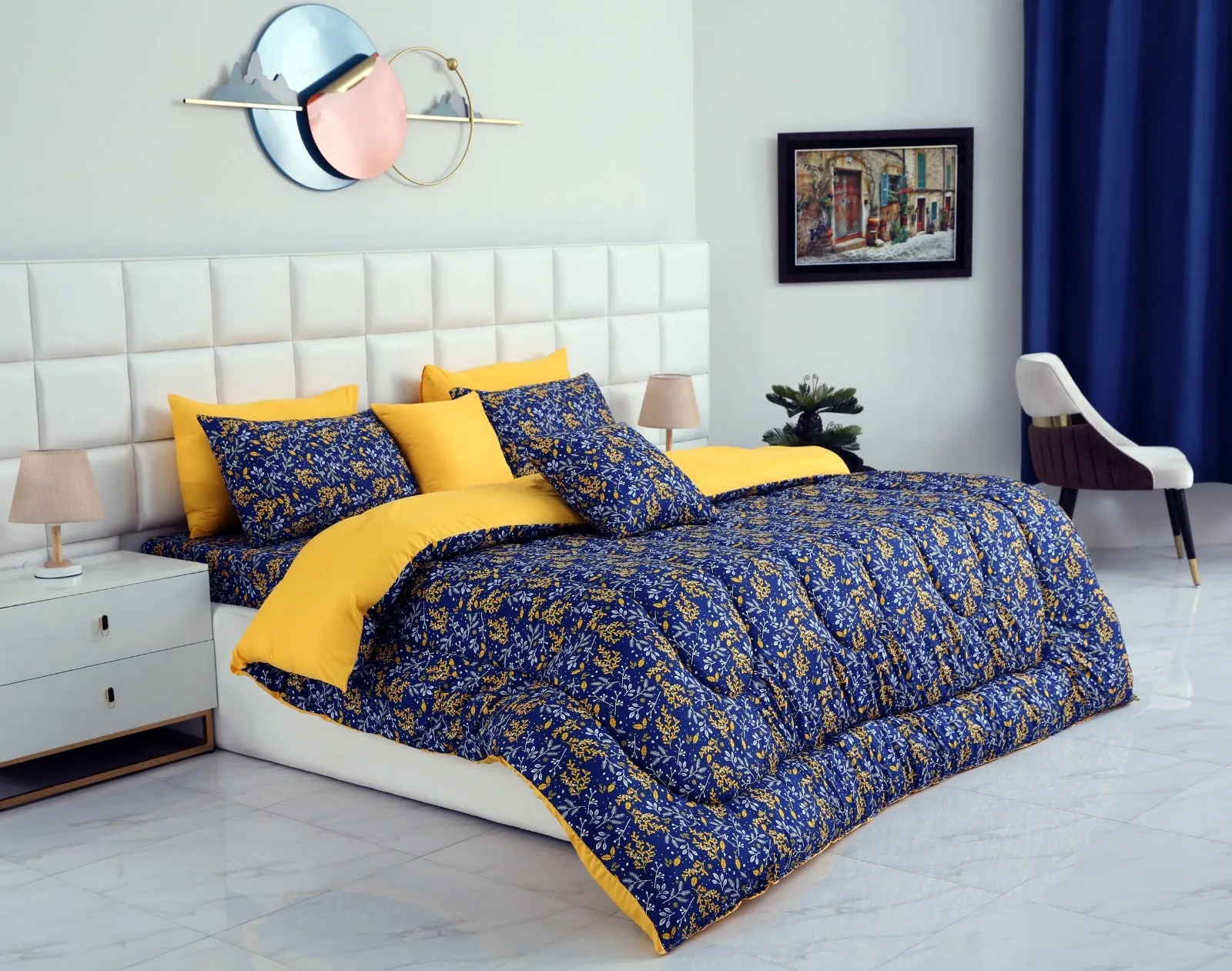 8 PCs Winter Comforter Set-Daffodil