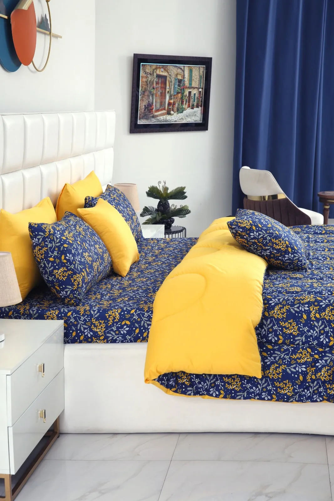 8 PCs Winter Comforter Set-Daffodil