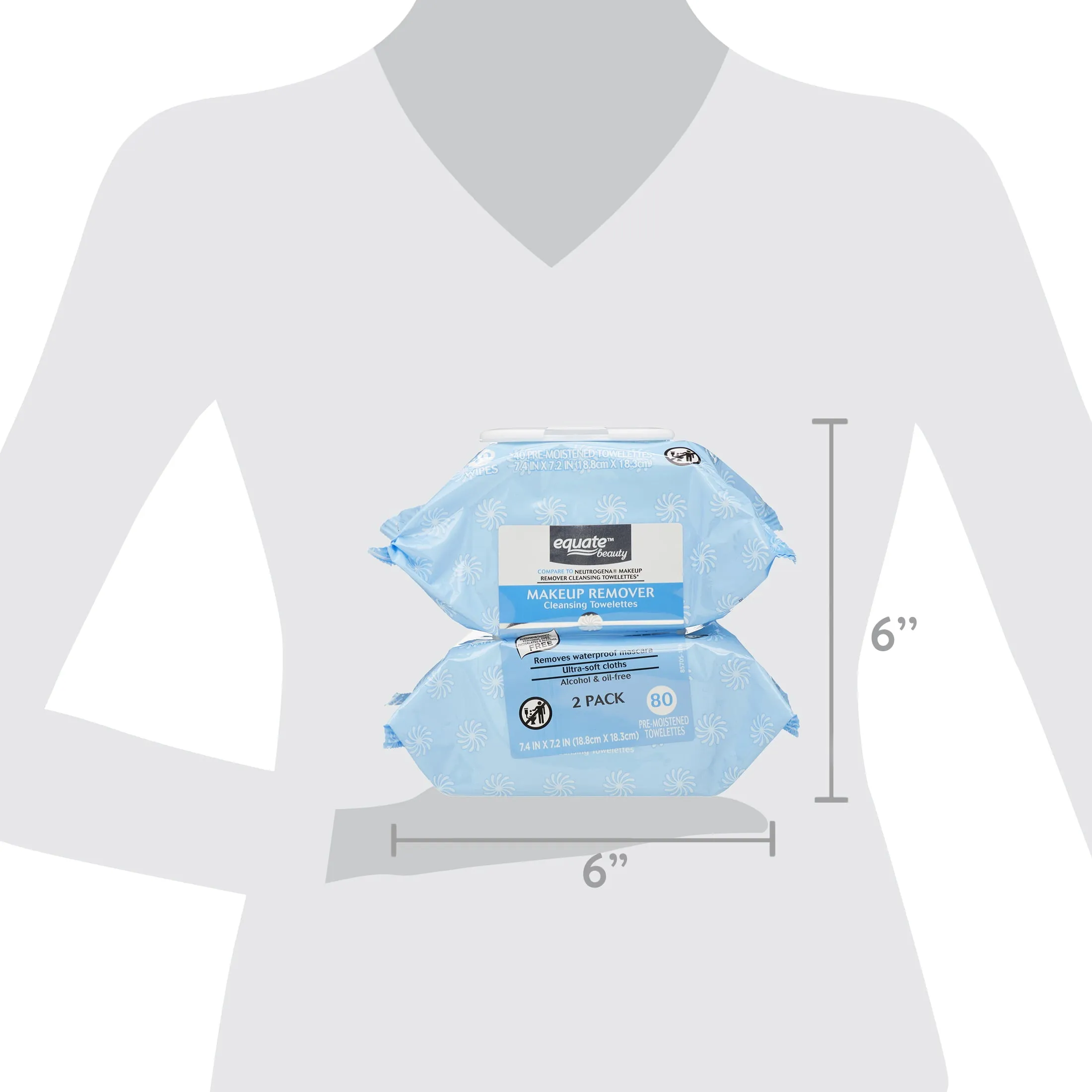 80 Count 2 Pack Equate Beauty Makeup Remover Wipes - Free shipping USA Stock