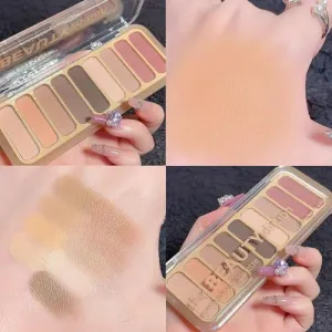 9 Colors Nude Brown Dark Pink Matte Eyeshadow Makeup Palette Neutral Nude Eye Shadow Naturing-Looking Long Lasting Waterproof