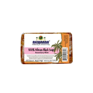 Akwaaba African Black Soap Bar (Rosemary Mint) 4oz