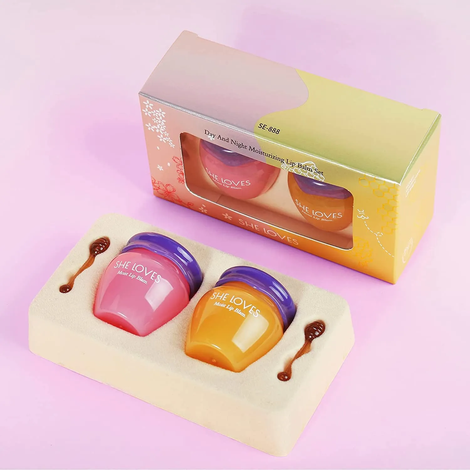 ANMANSY Lip Mask,Honey&Sakura Day and Night Repair Lip Sleeping Masks Honey Lip Balm, Fade Lip Lines Bee Balm Lip Balm, Hydrating &Prevention Dry and Crack Lip Scrubs Exfoliator (day and night)