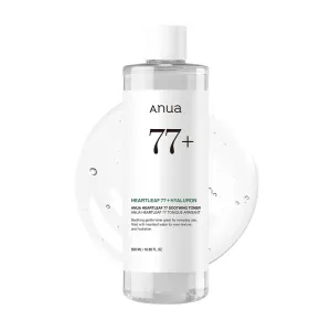 Anua Heartleaf 77% Soothing Toner I pH 5.5 Trouble Care, Calming Skin, Refreshing, Hydrating, Purifying, Cruelty Free, Vegan,(250ml / 8.45 fl.oz.)