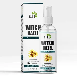 AromaMusk 100% Pure & Natural Witch Hazel Distillate Toner and Astringent, 100ml (No Alcohol, Chemical & Paraben Free ) 2 Bottles
