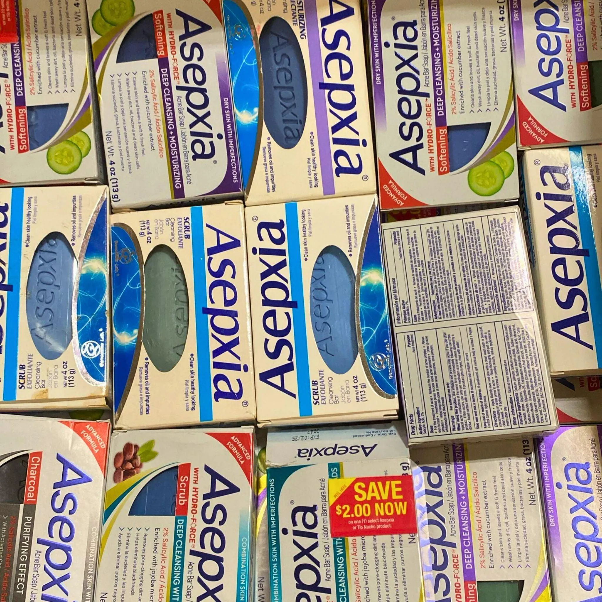 Asepxia Acne Bar Soap Assorted Mix 4OZ (40 Pcs Lot)