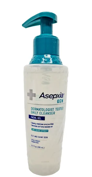 Asepxia Dermatologist Tested Daily Cleanser, Facial Gel / Hipoallergenic Paraben Free6.7 floz
