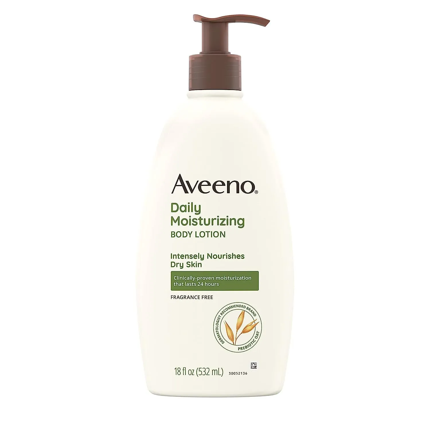 Aveeno Daily Moisturizer, Body Lotion, For Dry Skin, Prebiotic Oat Fragrance Free, 18 fl. oz, Pack of 1 18 Fl Oz (Pack of 1)
