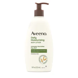 Aveeno Daily Moisturizer, Body Lotion, For Dry Skin, Prebiotic Oat Fragrance Free, 18 fl. oz, Pack of 1 18 Fl Oz (Pack of 1)