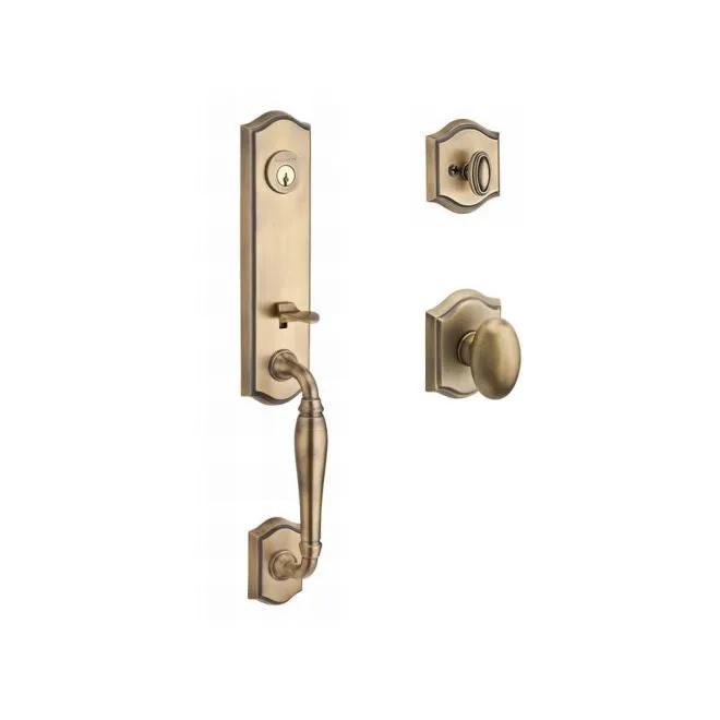 Baldwin Reserve Handleset Ellipse Knob and Traditional Arch Rose