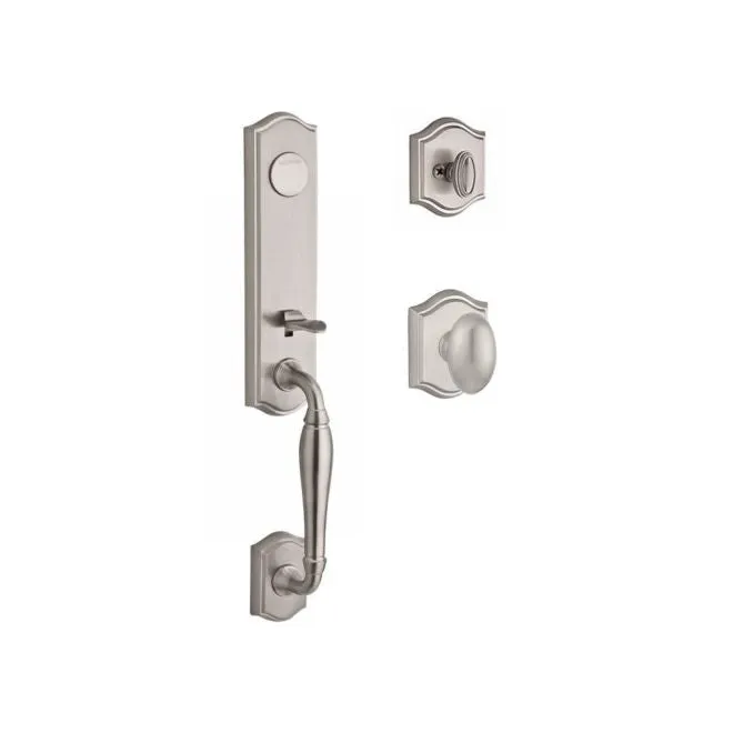 Baldwin Reserve Handleset Ellipse Knob and Traditional Arch Rose