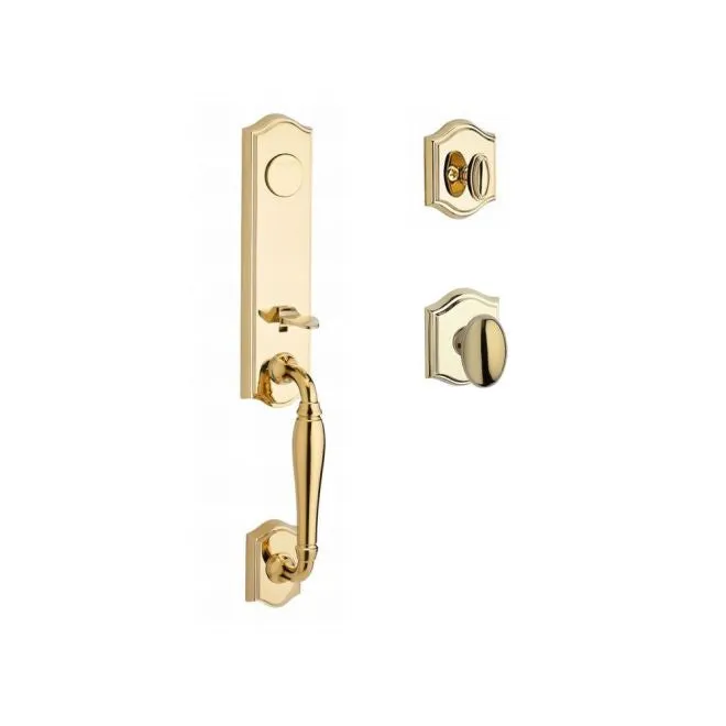 Baldwin Reserve Handleset Ellipse Knob and Traditional Arch Rose