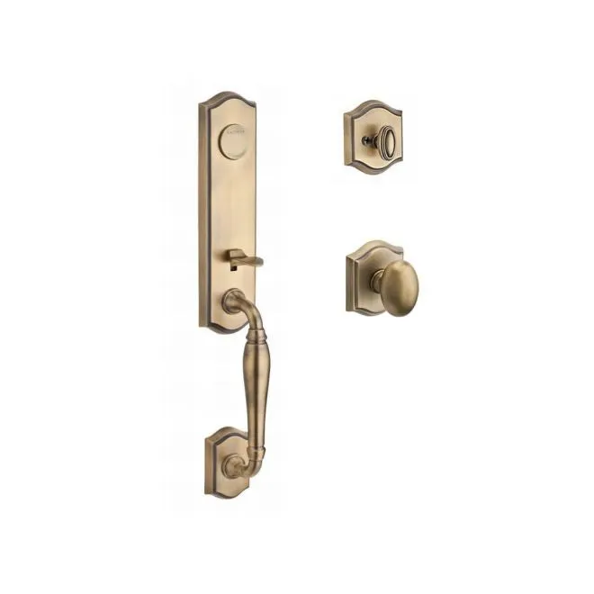 Baldwin Reserve Handleset Ellipse Knob and Traditional Arch Rose