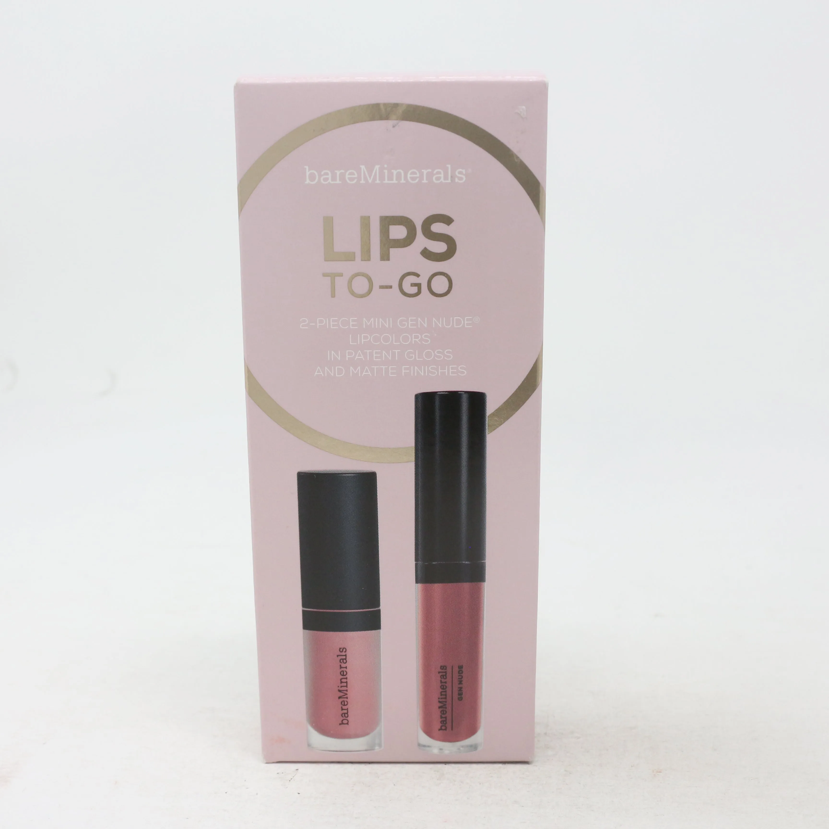 Bareminerals Lips To-Go 2-Piece Mini Gen Nude Lipcolor  / New With Box