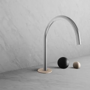 BARiL B35-8100-00L-CH-050 Wall-Mounted Lavatory Faucet Spout With Deck Mounted Handles