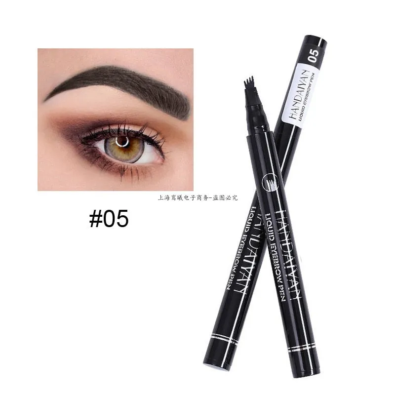 Beauty 5 Colors Eyebrow Pen Waterproof 4 Fork Tip Eyebrow Tattoo Pencil