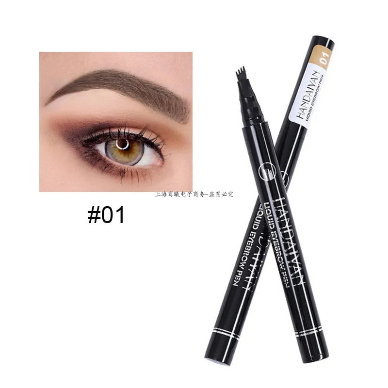 Beauty 5 Colors Eyebrow Pen Waterproof 4 Fork Tip Eyebrow Tattoo Pencil