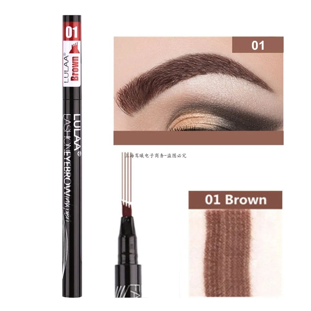 Beauty 5 Colors Eyebrow Pen Waterproof 4 Fork Tip Eyebrow Tattoo Pencil